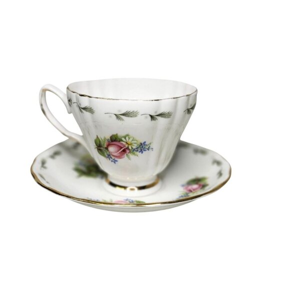 Ridgeway Royal Vale Bone China Tea Cup Saucer Colclough Pink Roses - Picture 2 of 8